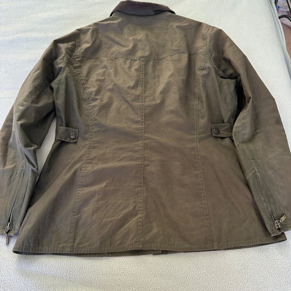 Barbour Jacket Womens US 8 UK 12 Flyweight Wax Utility Classic Preppy Rain - Picture 9 of 13